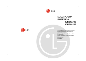 MZ-42PZ43VS | LG MZ-42PZ43V Manuel du propriétaire | Fixfr