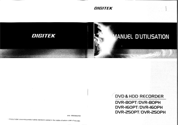 Manuel du propriétaire | DIGITEK DVR-250PH Manuel utilisateur | Fixfr