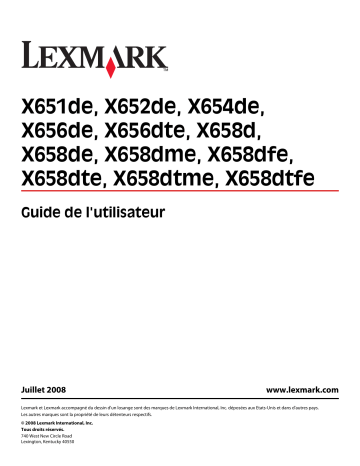 Manuel du propriétaire | Lexmark X651 Manuel utilisateur | Fixfr