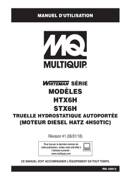 MQ Multiquip HTX6H-STX6H Truelles ride-on Manuel utilisateur