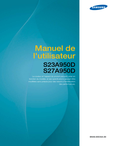 Manuel du propriétaire | Samsung S27A950D Manuel utilisateur | Fixfr