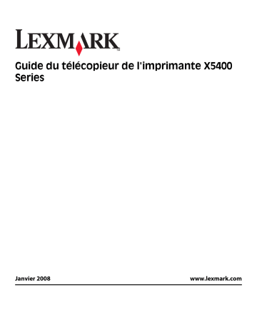 Manuel du propriétaire | Lexmark X5435 Manuel utilisateur | Fixfr