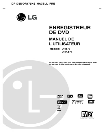 LG DR175KS Manuel du propriétaire | Fixfr