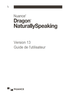 Nuance Dragon NaturallySpeaking 13 Manuel utilisateur