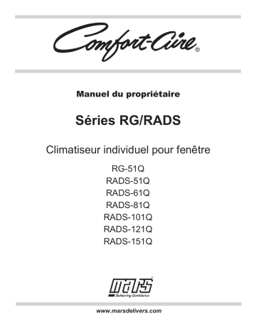 RADS-183P | RADS-253P | RADS-151Q | RADS-51Q | RADS-101Q | RADS-81Q | RAD-283M | RADS-61Q | RADS-121Q | Century RG-51Q WINDOW AC 5K R32 115V Manuel utilisateur | Fixfr