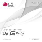 LG S&eacute;rie G-Pad 7.0 Manuel utilisateur