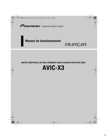 Pioneer AVIC X3 Manuel utilisateur | Fixfr