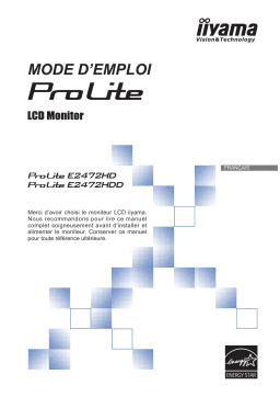 iiyama PROLITE E2472HDD Manuel utilisateur