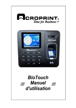 Acroprint BioTouch Manuel utilisateur