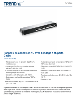 Trendnet TC-P16C6AS 16-Port Cat6A Shielded 1U Patch Panel Fiche technique