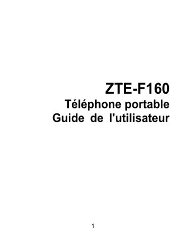 Mode d'emploi | ZTE F160 Manuel utilisateur | Fixfr