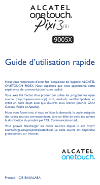 Alcatel Pixi 3 8 3G Manuel utilisateur