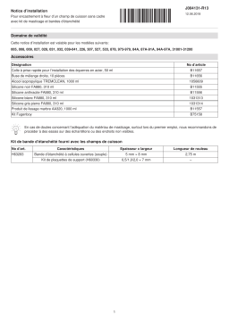 V-ZUG 31077 Cement set Guide d'installation