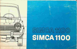 Simca 1100 Manuel du propriétaire