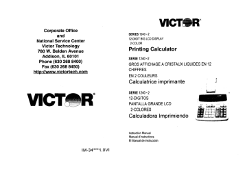 Victor Technology 1240-2 Series Calculator User Manual | Fixfr