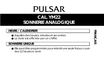 Manuel du propriétaire | Pulsar YM22 Manuel utilisateur | Fixfr