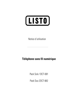 Listo TELEPHONE SANS FIL NUMERIQUE 1DCT-681 Manuel utilisateur