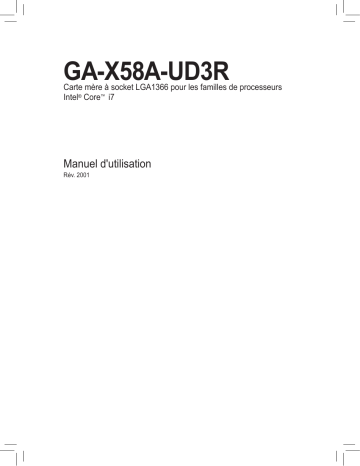 Manuel du propriétaire | Gigabyte GA-X58A-UD3R Manuel utilisateur | Fixfr