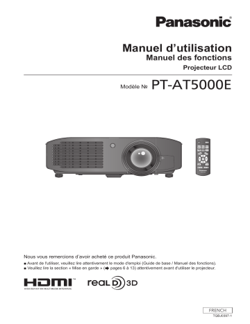 Manuel du propriétaire | Panasonic PT-AT5000 Manuel utilisateur | Fixfr