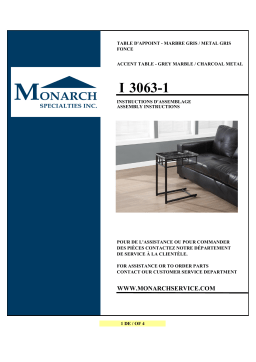 Monarch Specialties I 3063 ACCENT TABLE Manuel utilisateur