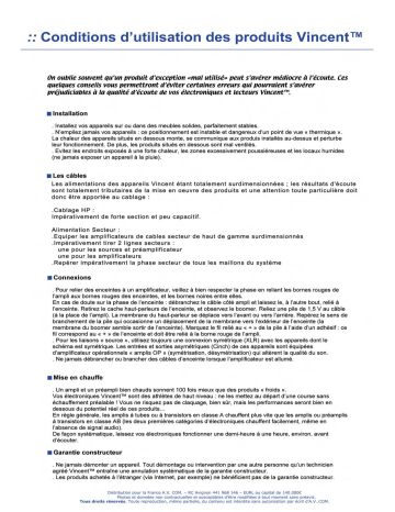 Manuel du propriétaire | VINCENT CD-S2 Manuel utilisateur | Fixfr