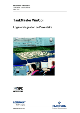 Rosemount TankMaster WinOpi Logiciel de gestion de l'inventaire Manuel utilisateur