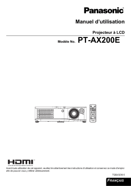 Panasonic PT-AX200E Manuel utilisateur