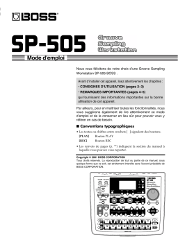 Boss SP-505 Manuel utilisateur