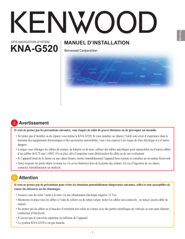 Manuel du propriétaire | Kenwood KNA-G520 Manuel utilisateur | Fixfr