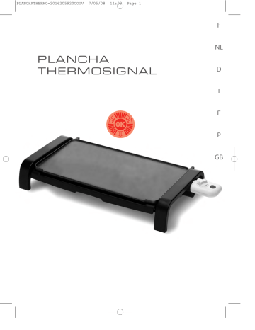 Manuel du propriétaire | Tefal Plancha Thermosignal Manuel utilisateur | Fixfr