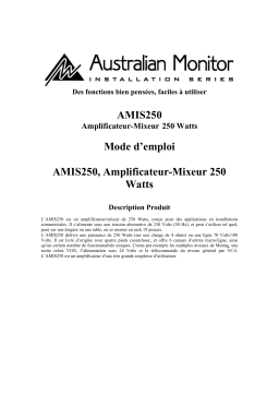 AUSTRALIAN MONITOR AMIS250 Manuel utilisateur