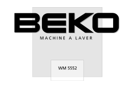 Beko wm 5552 Manuel utilisateur