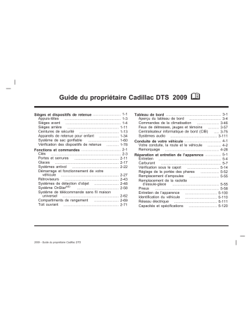 Cadillac DTS Manuel du propriétaire | Fixfr