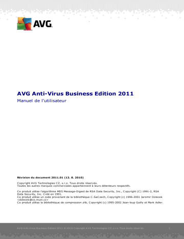 Manuel du propriétaire | AVG ANTI-VIRUS BUSINESS EDITION 2011 Manuel utilisateur | Fixfr