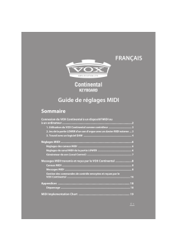 Korg VOX Continental Manuel utilisateur