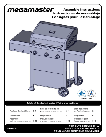 Megamaster 720-0804 grill Manuel utilisateur | Fixfr