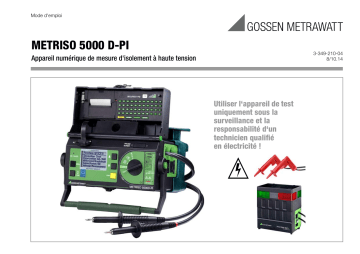 Mode d'emploi | Gossen MetraWatt METRISO 5000D-PI Operating instrustions | Fixfr