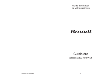 Manuel du propriétaire | Brandt KG499WE1 Manuel utilisateur | Fixfr