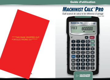 Calculated Industries 4089 Machinist Calc Pro Mode d'emploi | Fixfr