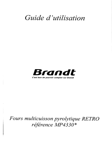 Manuel du propriétaire | Brandt MP4330RN Manuel utilisateur | Fixfr