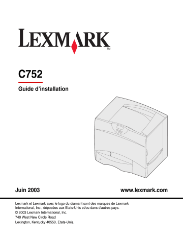 Manuel du propriétaire | Lexmark C752 Manuel utilisateur | Fixfr