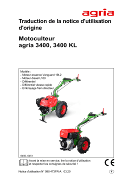 Agria 3400 Manuel utilisateur