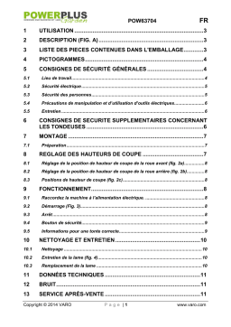 Powerplus POW63704 Manuel utilisateur