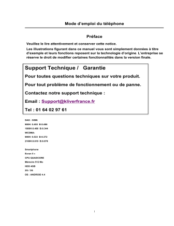 Manuel du propriétaire | Klipad AG301 Manuel utilisateur | Fixfr