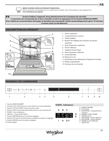 Mode d'emploi | Whirlpool WIS 1150 PEL Manuel utilisateur | Fixfr