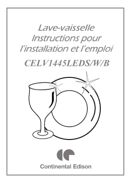 CONTINENTAL EDISON CELV1445LEDS Lave-vaisselle Manuel utilisateur