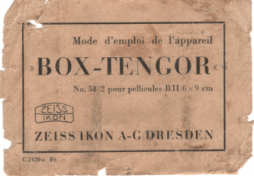 Zeiss Ikon Box Tengor Mode d'emploi | Fixfr