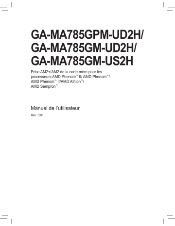 Manuel du propriétaire | Gigabyte GA-MA785GM-US2H Manuel utilisateur | Fixfr