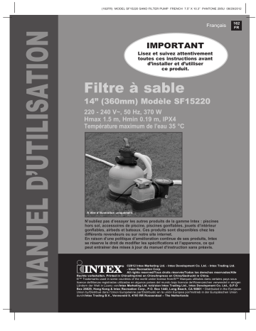 Intex 6m³ /H Mode d'emploi | Fixfr