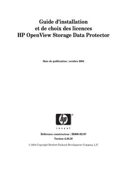HP DATA PROTECTOR V5.5 SOFTWARE Manuel utilisateur